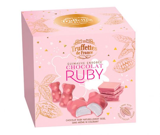 Truffettes de France Marshmallow coated with ruby chocolate