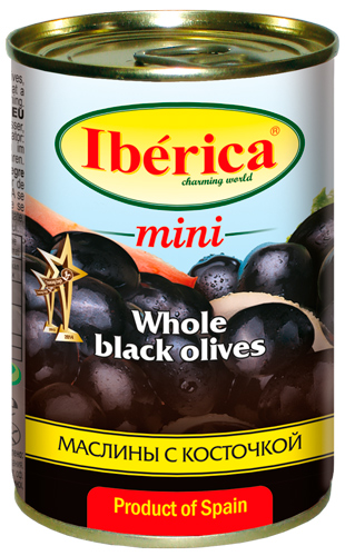 Iberica Whole black olives mini
