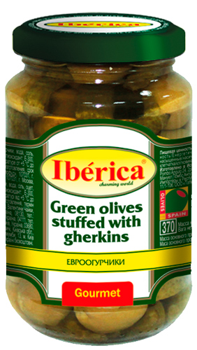 Iberica Green olives stuffed with gherkins