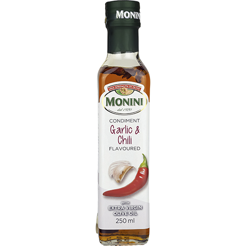 Monini Оливковое масло Extra Virgin с чесноком и перцем 250