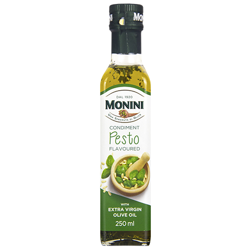 Monini Оливковое масло Extra Virgin с базиликом и кедровыми орешками 250 мл