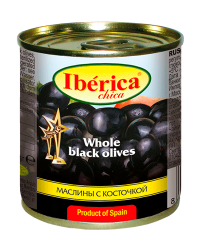 Iberica Whole black olives chica