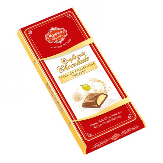 Reber Milk chocolate with truffles filling and brandy flavour «Marc de Champagne»