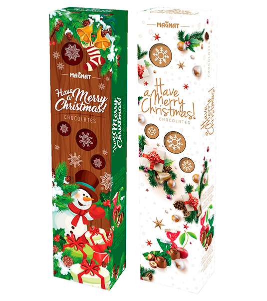Magnat «Have a Merry Christmas» Конфеты из молочного шоколада с начинкой пралине из лесного ореха и орехового крема