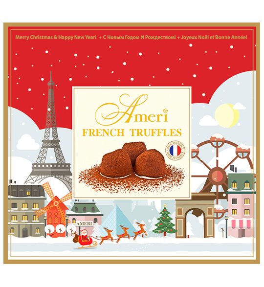 Ameri Truffles French Конфеты Трюфели классические «Рождество в Париже» с новогодним конвертом
