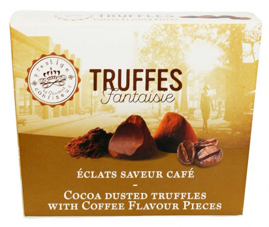 Truffettes de France «Fantaisie» Chocolate truffels with cocoa nibs and coffee aroma