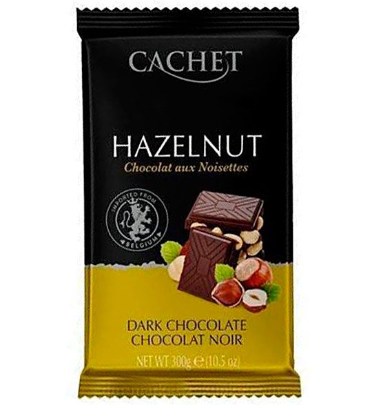 Cachet Dark chocolate with hazelnuts темный шоколад с фундуком