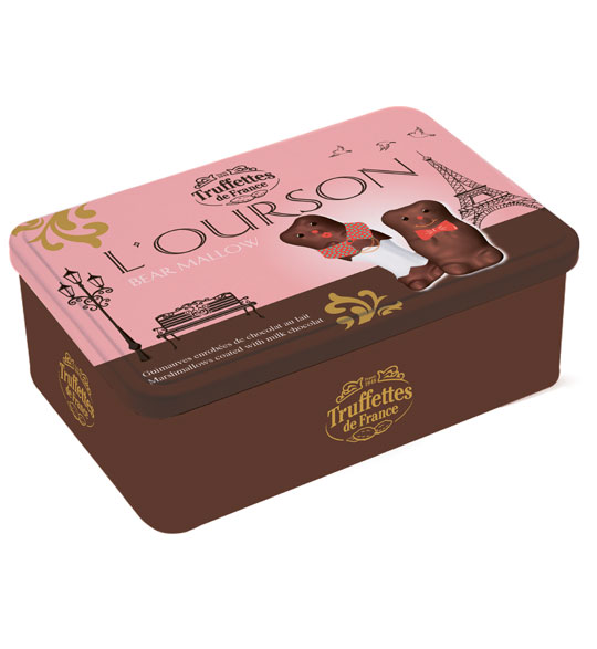 Truffettes de France Marshmallows mini oursons coated with milk