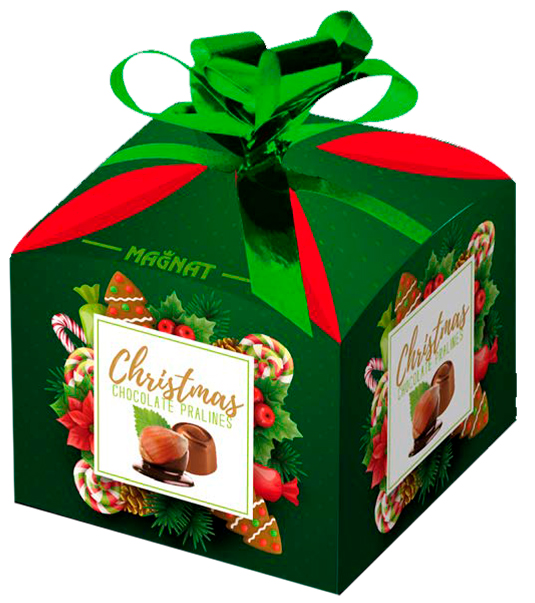 Magnat Christmas «Choco Hazelnut» Конфеты из молочного шоколада с начинкой пралине из лесного ореха и орехового крема