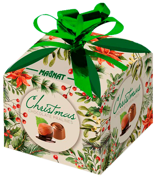 Magnat Christmas «Choco Hazelnut» Конфеты из молочного шоколада с начинкой пралине из лесного ореха и орехового крема