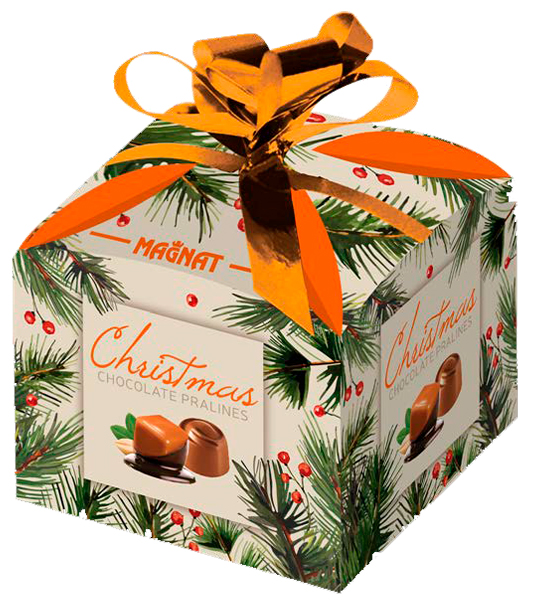 Magnat Christmas «Choco Caramel» Конфеты из молочного шоколада с карамельной начинкой и кусочками арахиса