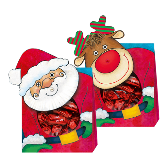 WINDEL Конфеты шоколадные с молочной кремовой начинкой «Рождественский олень и Санта»