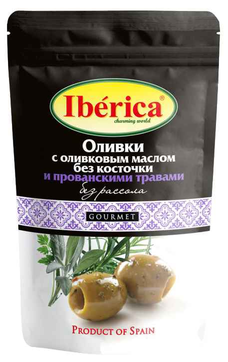 Iberica Оливки с оливковым маслом и прованскими травами без косточки (без рассола)