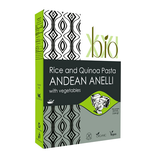 BIO-XXI Andean pasta with quinoa, rice and vegetables «Anelli»