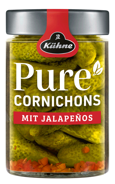Kuhne Pure cornichons with Jalapeno