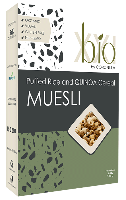 BIO-XXI Gluten Free Puffed Rice and Quinoa Cereal Muesly