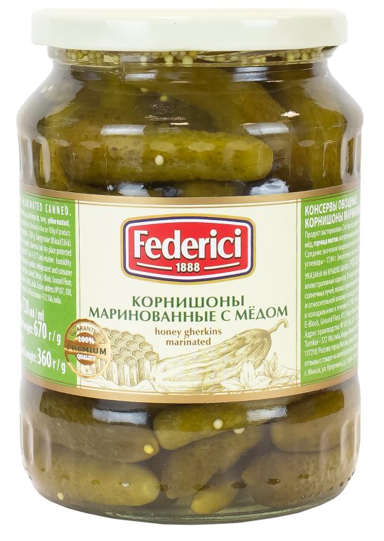 Federici Pickled gherkins with honey