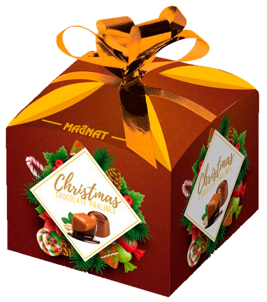 Magnat Christmas «Choco Caramel» Конфеты из молочного шоколада с карамельной начинкой и кусочками арахиса