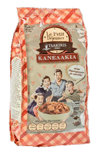 Le Petit Dejeuner Tsakiris Family Хрустящие хлопья из цельнозерновой пшеницы с корицей