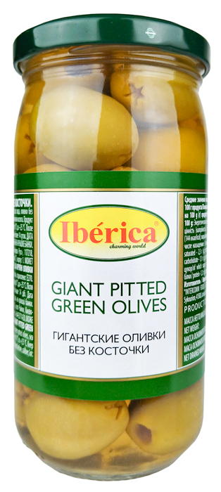 Iberica Big Pitted green olives
