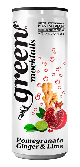 Green Cola Напиток безалкогольный сильногазированный с низким содержанием сахара «Гранат, Имбирь и Лайм»