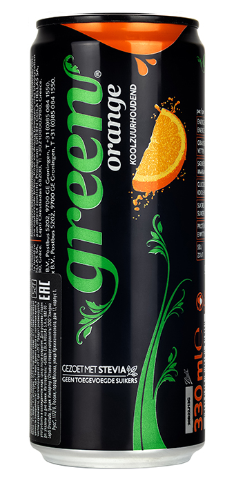 Green Orange Напиток безалкогольный сильногазированный с соком апельсина с низким содержанием сахара