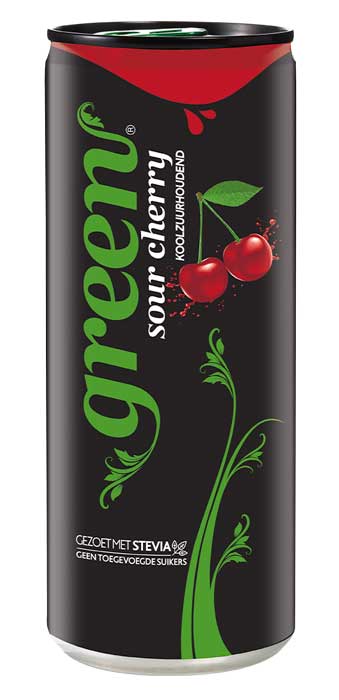 Green Cola Напиток безалкогольный сильногазированный с соком вишни с низким содержанием сахара