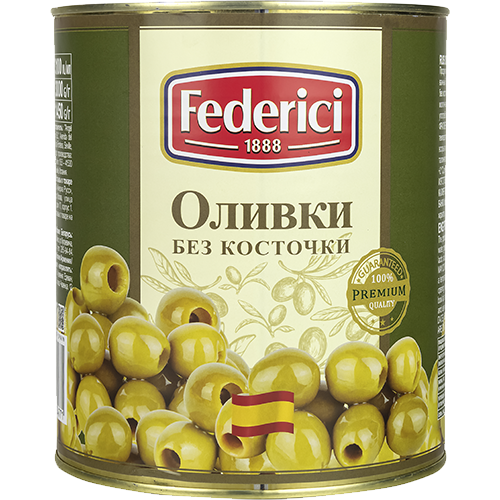 Federici pitted green olives 3000 gr