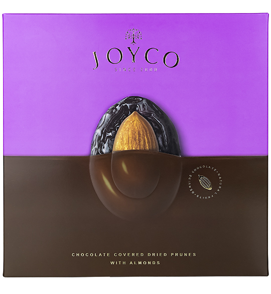 Joyco Шоколадные конфеты «Сухофрукт чернослива в шоколаде с миндалем»