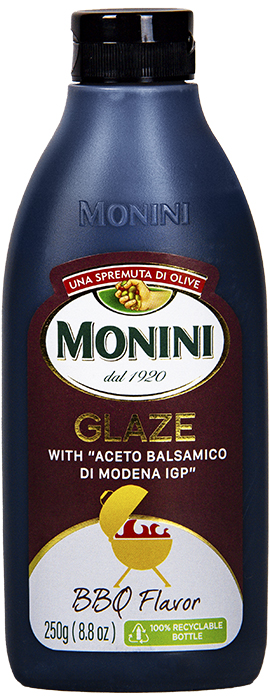 Monini Glassa with balsamic vinegar of modena (60%) flavoured with BBQ