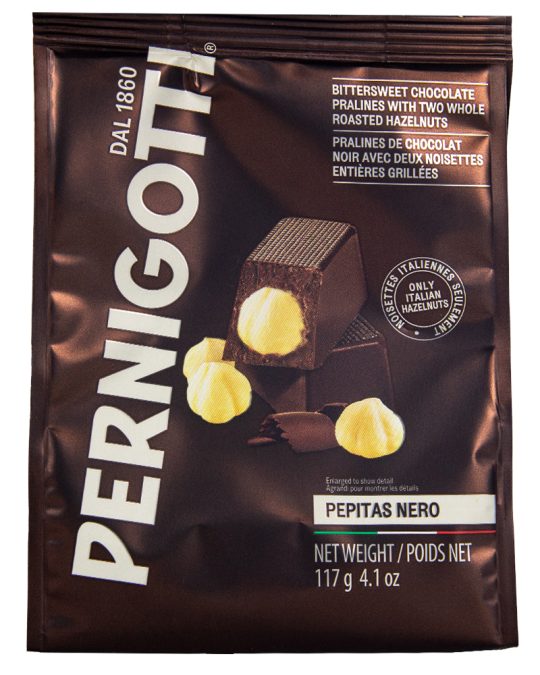 Pernigotti Конфеты из темного шоколада c пастой Gianduia и цельным фундуком Pepitas Dark