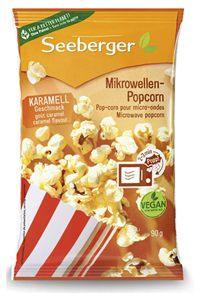 Seeberger Попкорн со вкусом карамели для микроволновой печи 90 гр